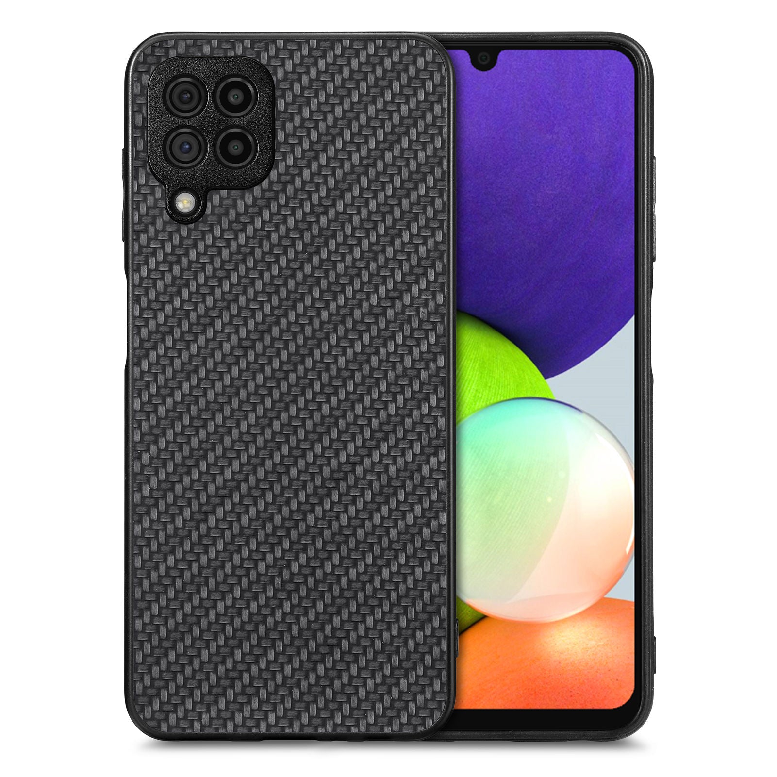 Anti-fall Phone Case For Samsung Galaxy A22 4G (EU Version) / M32 (Global Version) 4G Carbon Fiber Texture PU Leather Coated PC TPU Cell Phone Cover Anti-fall Phone Case For Samsung Galaxy A22 4G (EU Version) / M32 (Global Version) 4G Carbon Fiber Texture PU Leather Coated PC TPU Cell Phone Cover